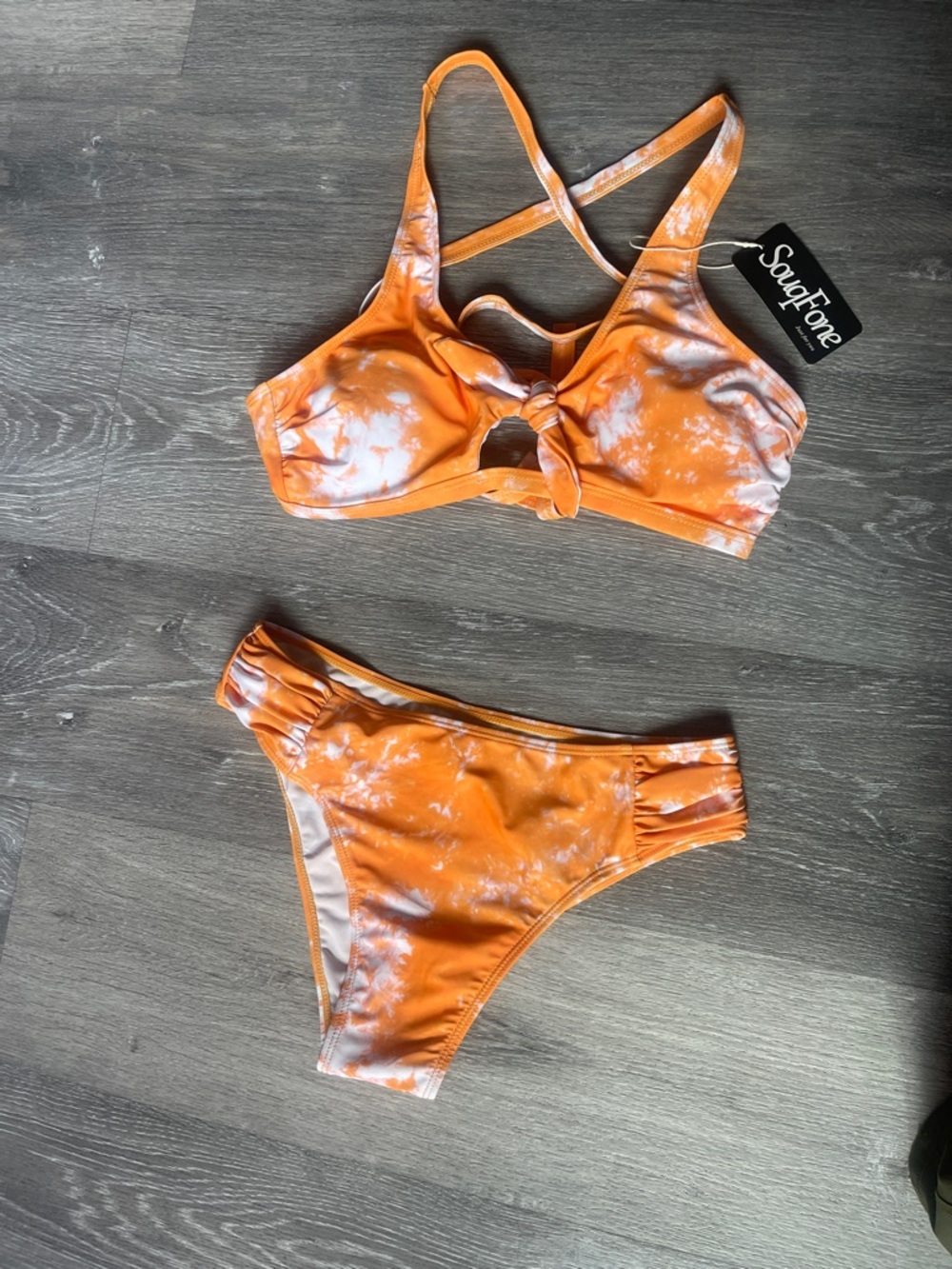 Orange Tie-Dye Bikini Set